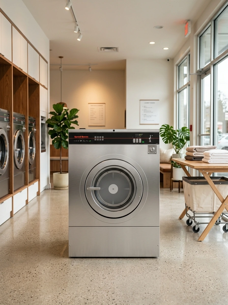 Speed Queen SC080 hardmount washer-extractor maintained under Laundry Sifu's Speed Queen laundry machine service